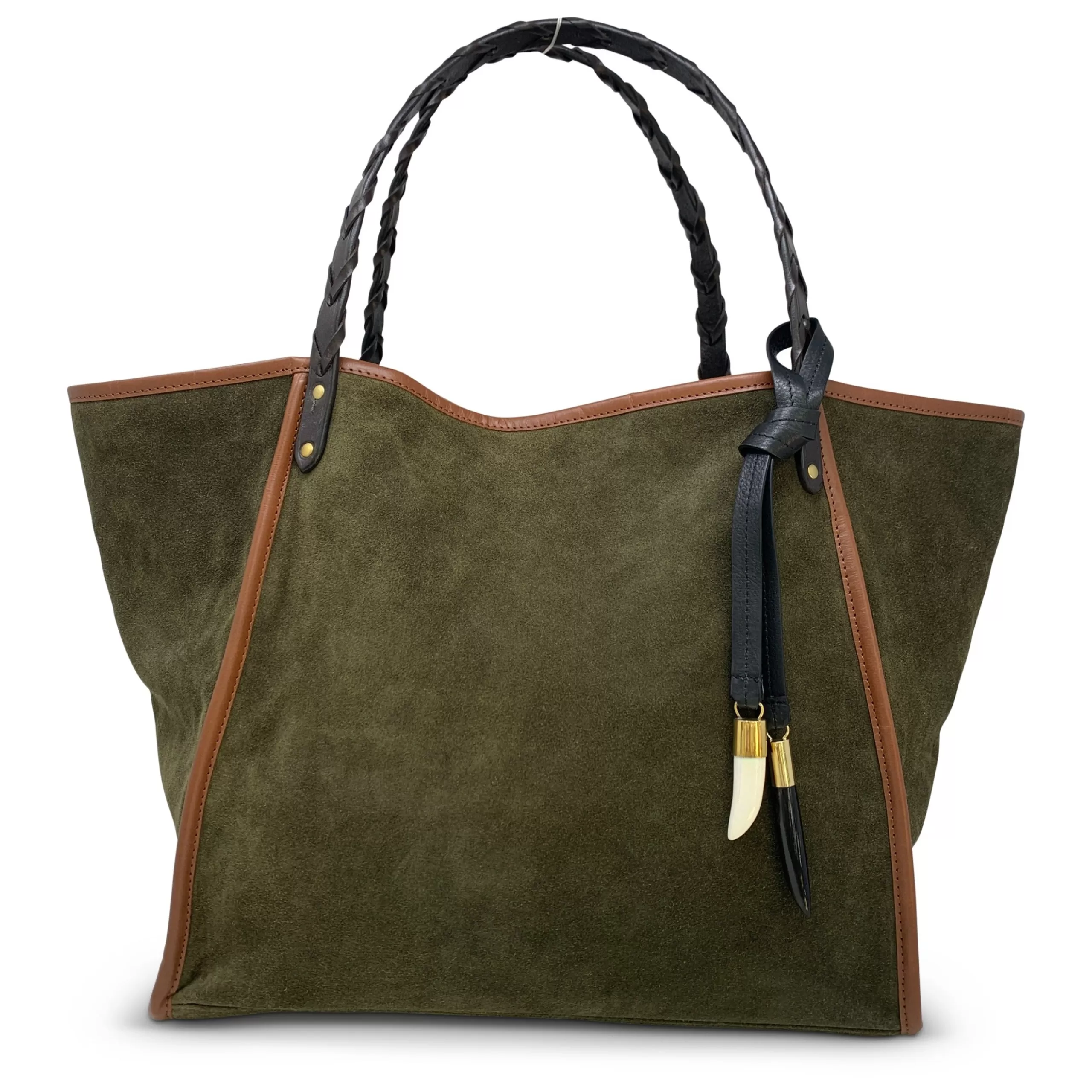 Kempton & Co Olive Suede Taunton Tote | Large Bags