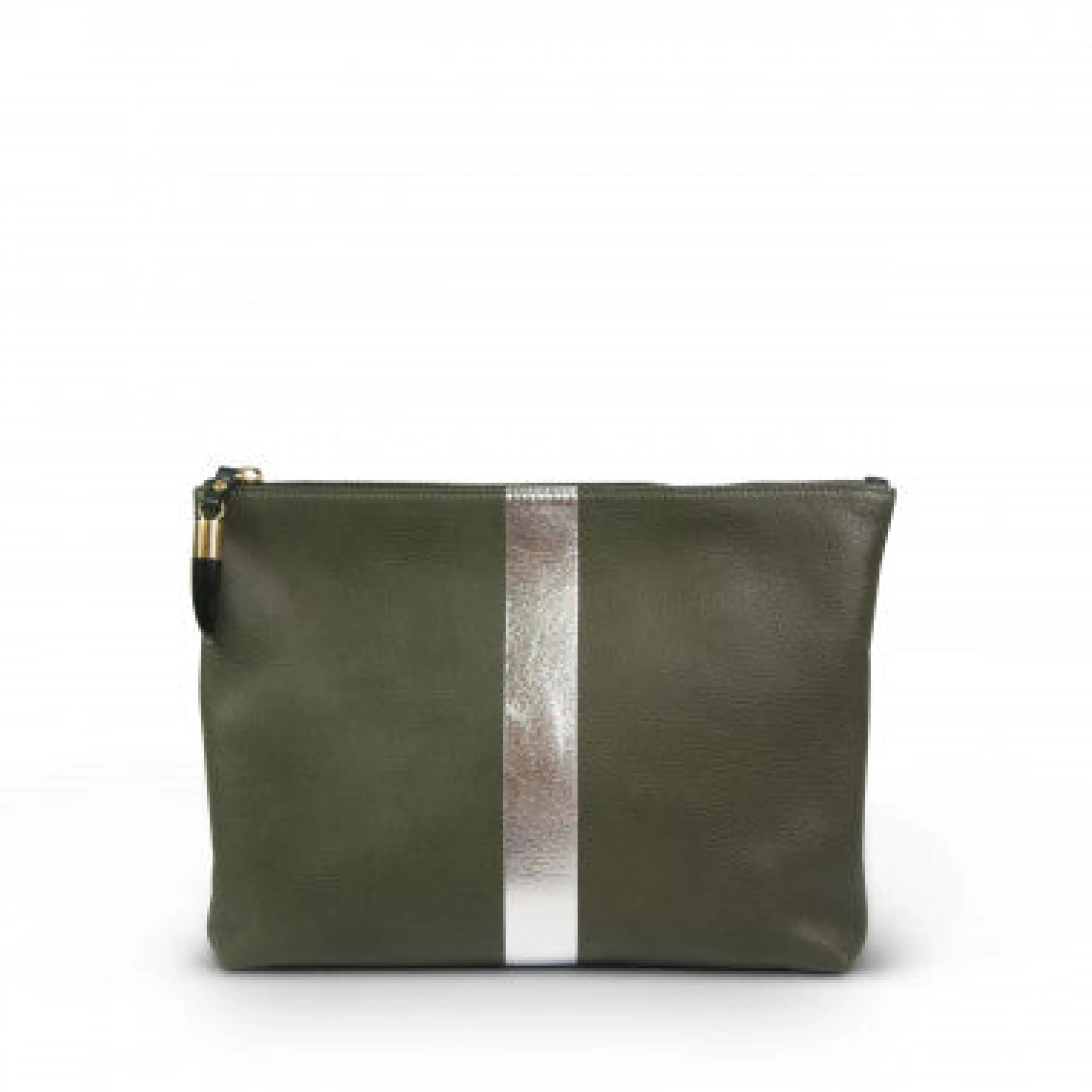 Kempton & Co Olive/Silver Medium Clutch | Pouches & Clutches