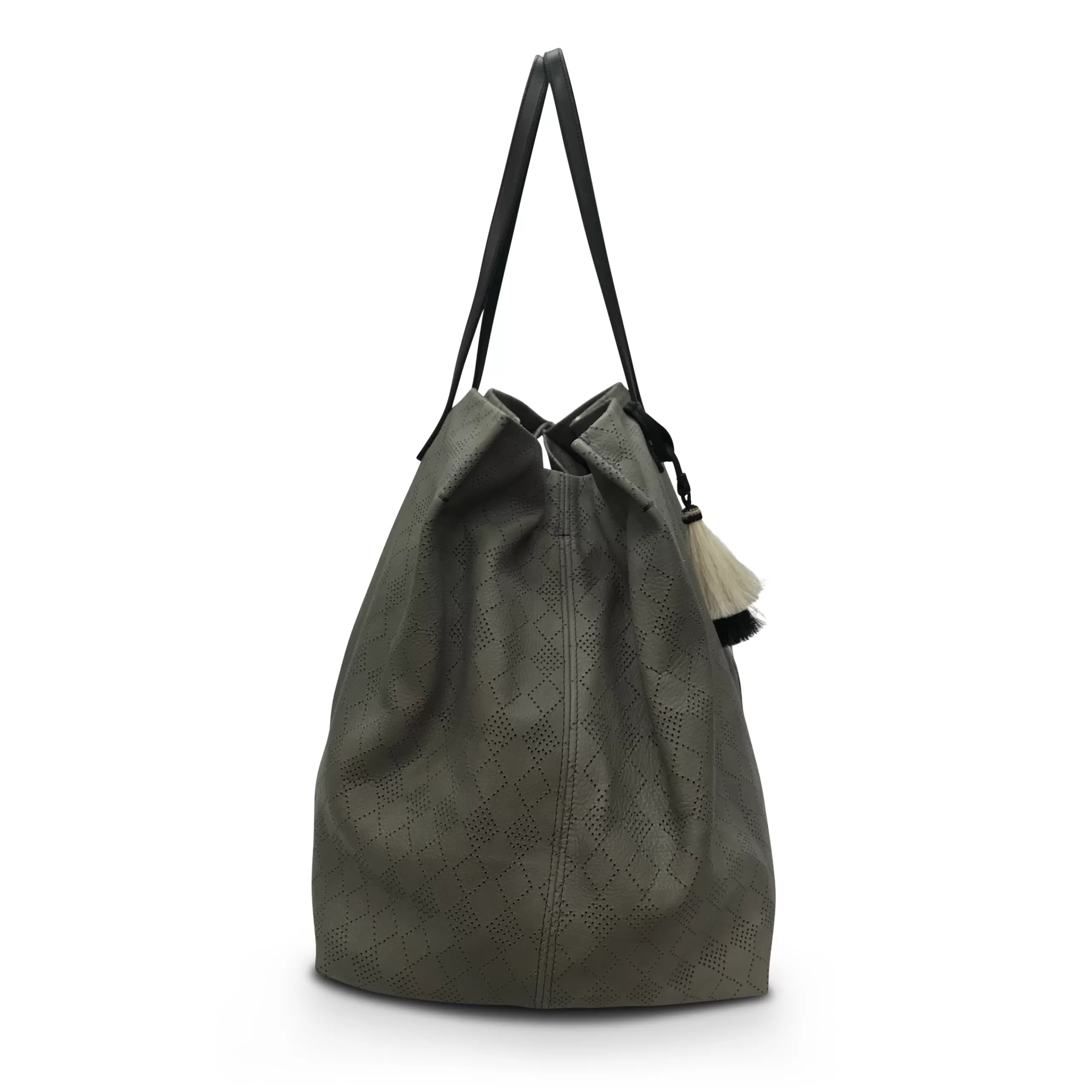 Kempton & Co Oversized Diamond Perf Tote - Storm Grey | Large Bags