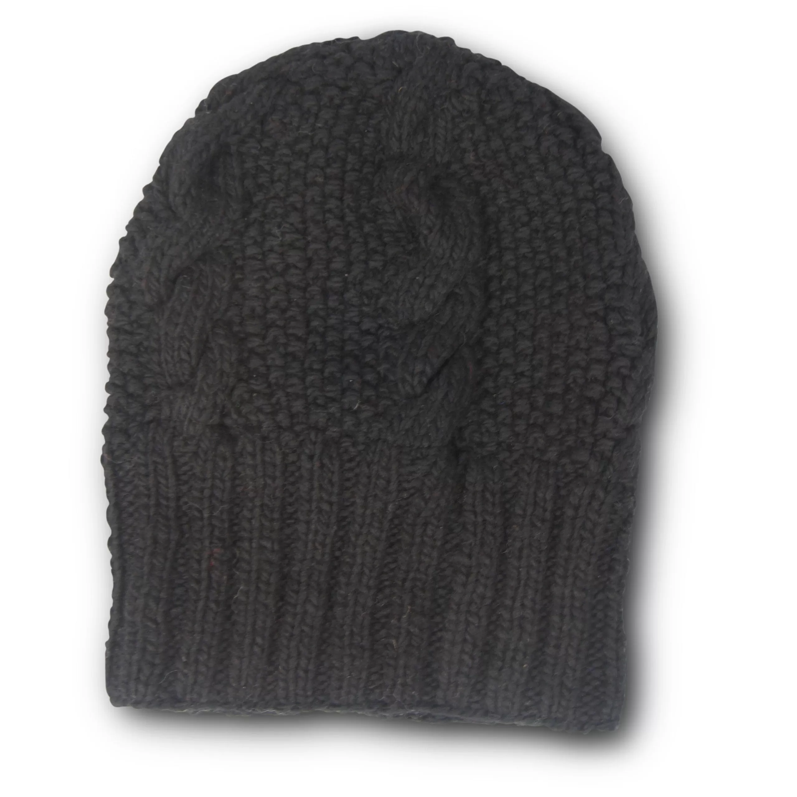 Kempton & Co Oversized Merino Cable Slouchy Beanie - Black | Hats