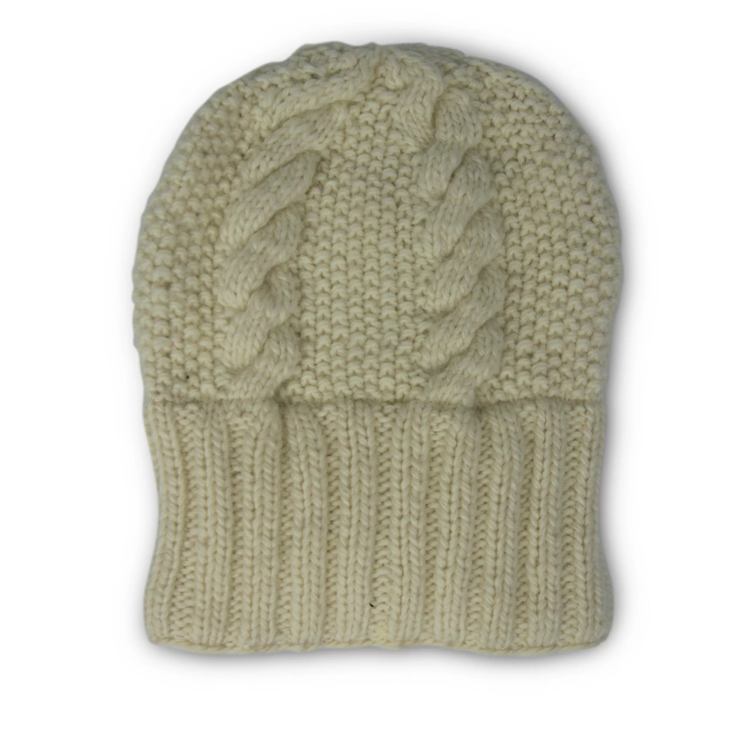 Kempton & Co Oversized Merino Cable Slouchy Beanie - Natural | Hats