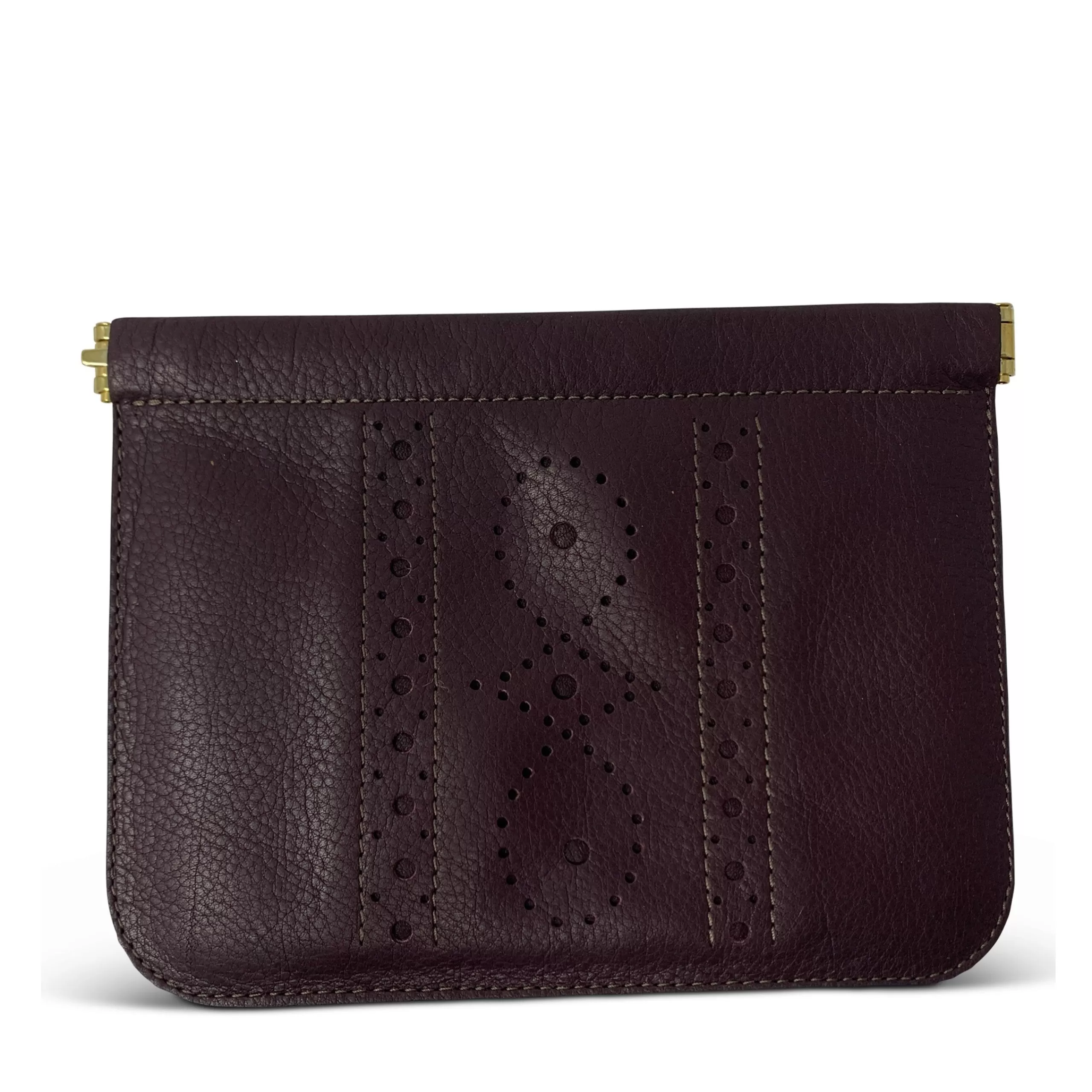 Kempton & Co Oxblood Brogue Snap Pouch | New Pouches & Clutches