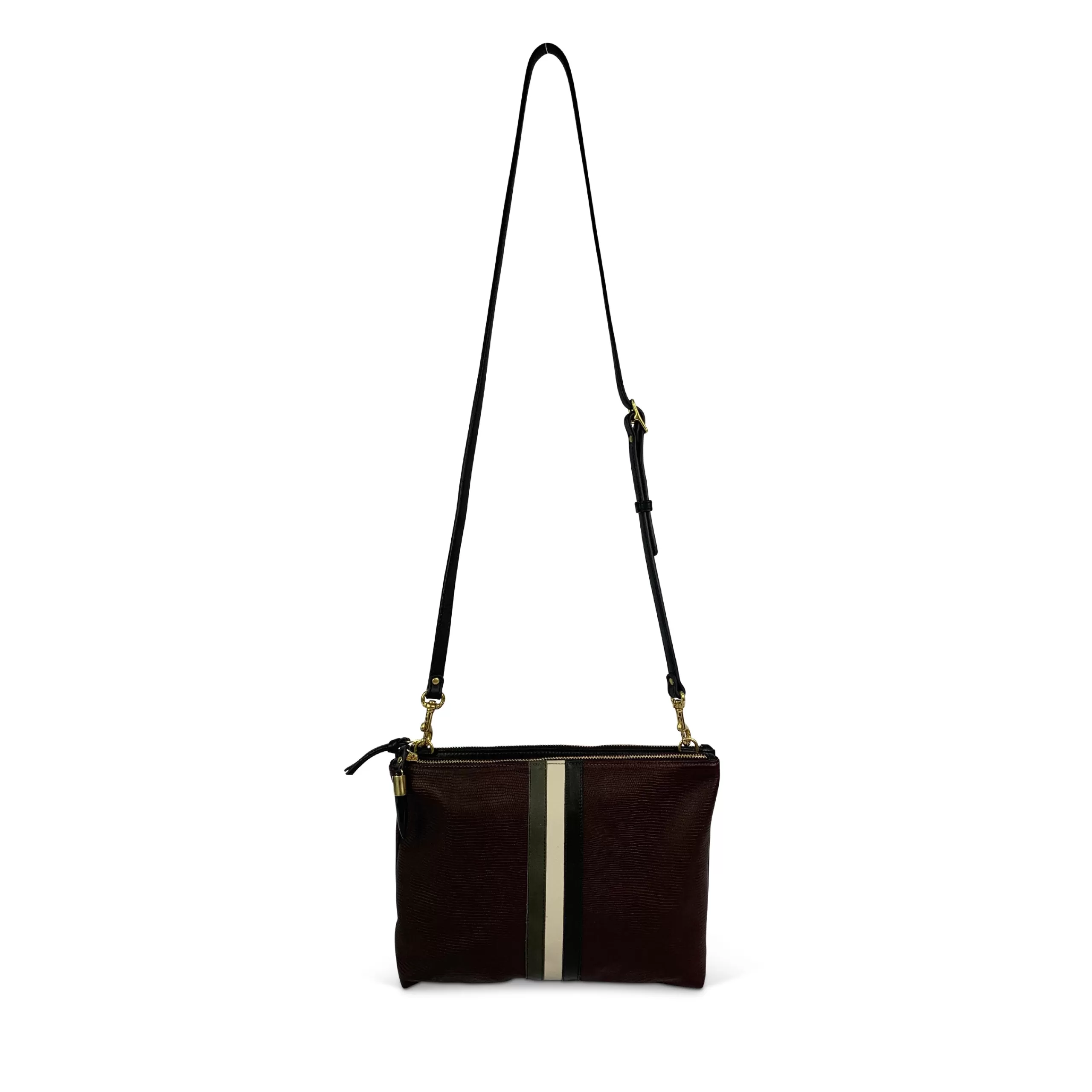 Kempton & Co Oxblood Petite Lizard Harford Crossbody | Small Bags