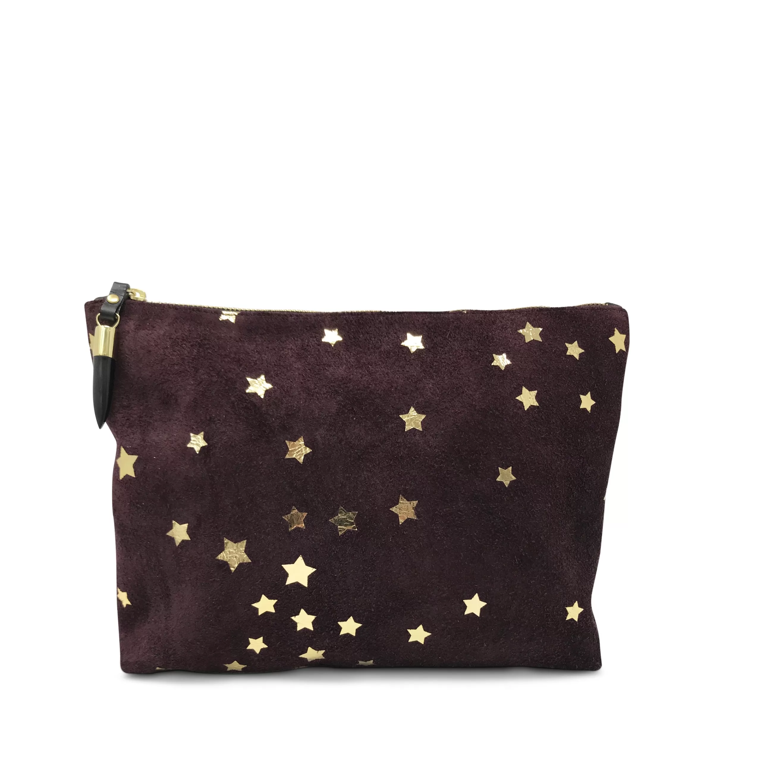 Kempton & Co Oxblood Suede Star Medium Pouch | Pouches & Clutches