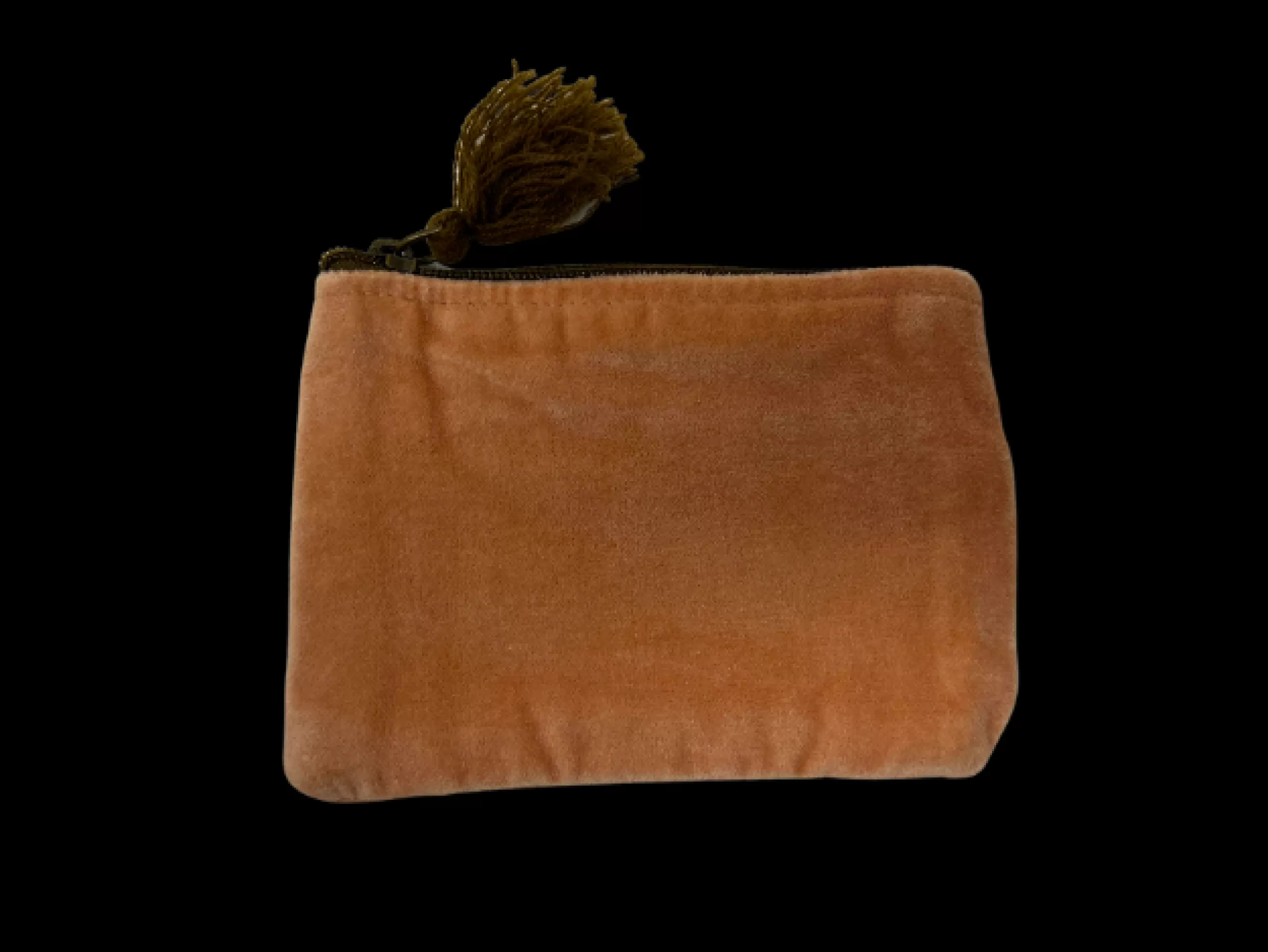 Kempton & Co Peach Velvet Pouch With Tassel | Pouches & Clutches