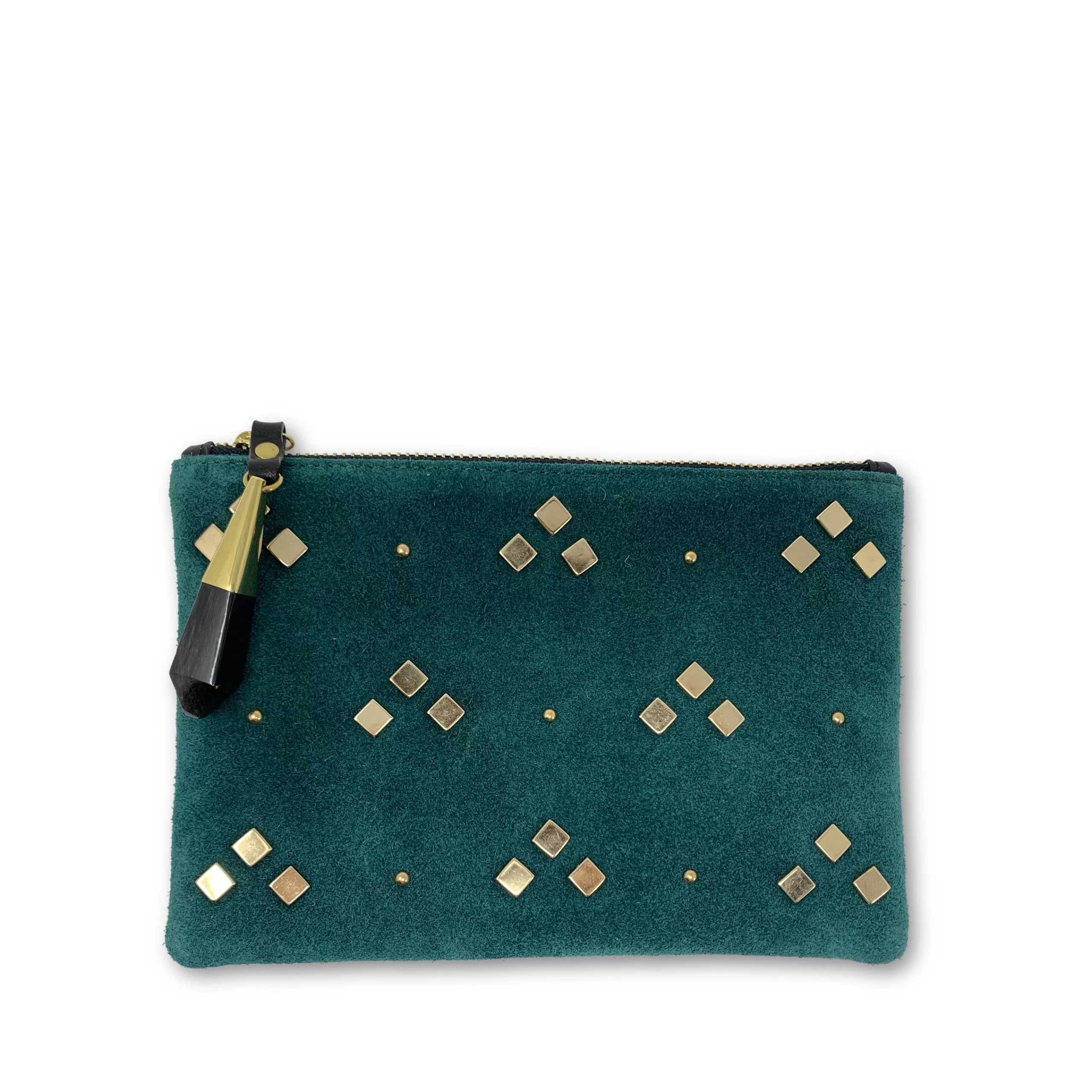 Kempton & Co Petrol Studded Small Pouch | Pouches & Clutches