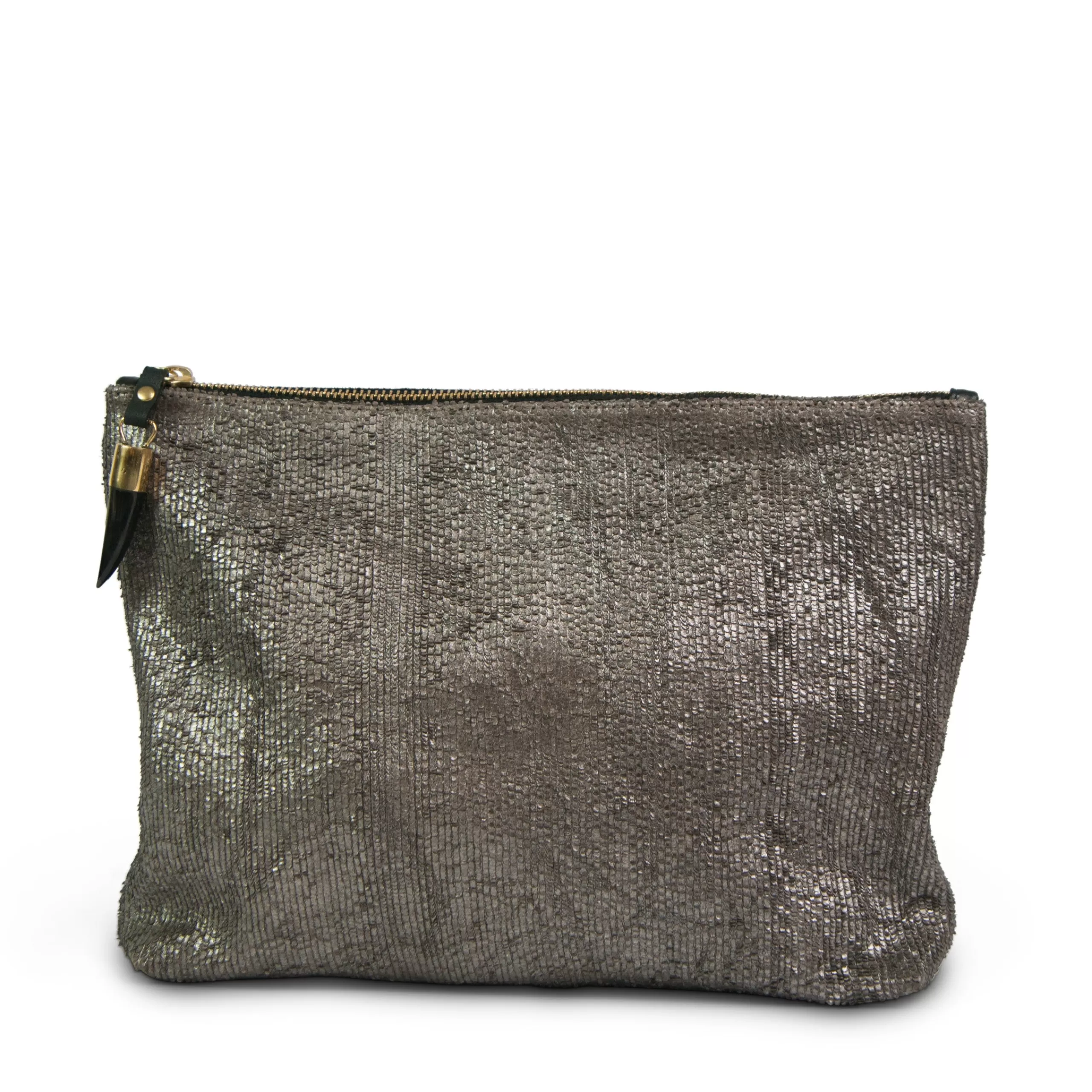 Kempton & Co Pewter Flake Medium Pouch | Pouches & Clutches