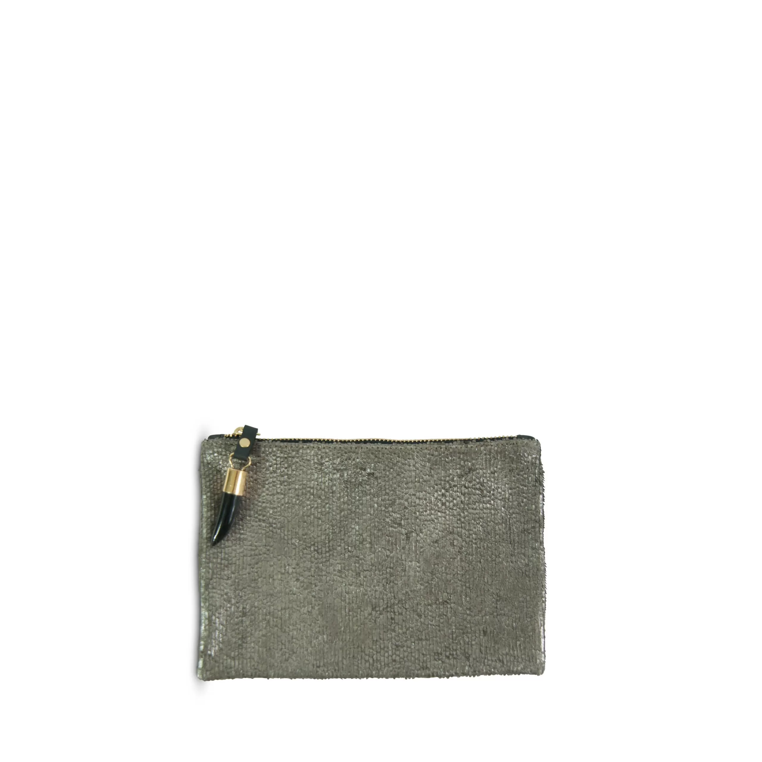 Kempton & Co Pewter Flake Small Pouch | Pouches & Clutches