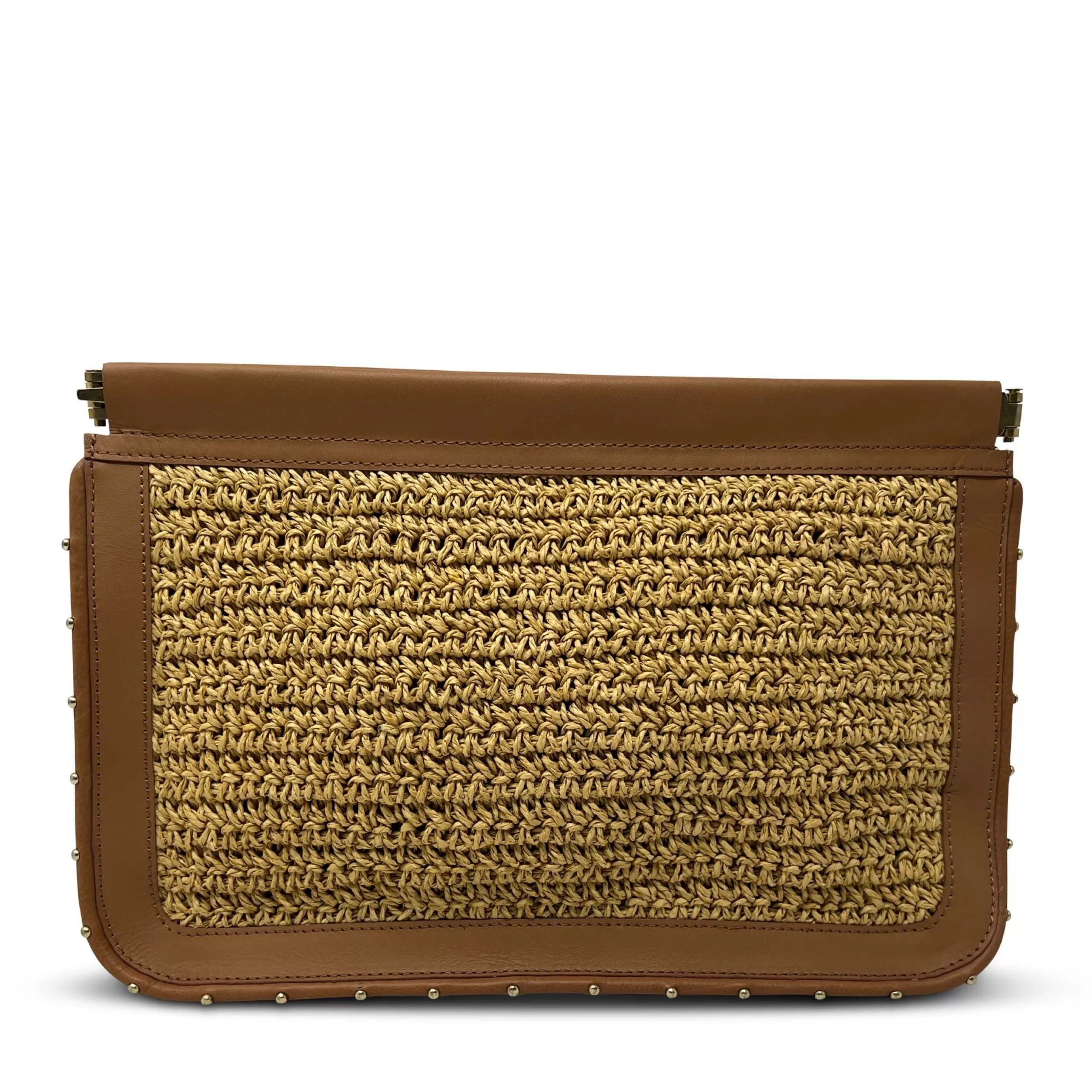 Kempton & Co Raffia Vacheta Clutch | New Pouches & Clutches