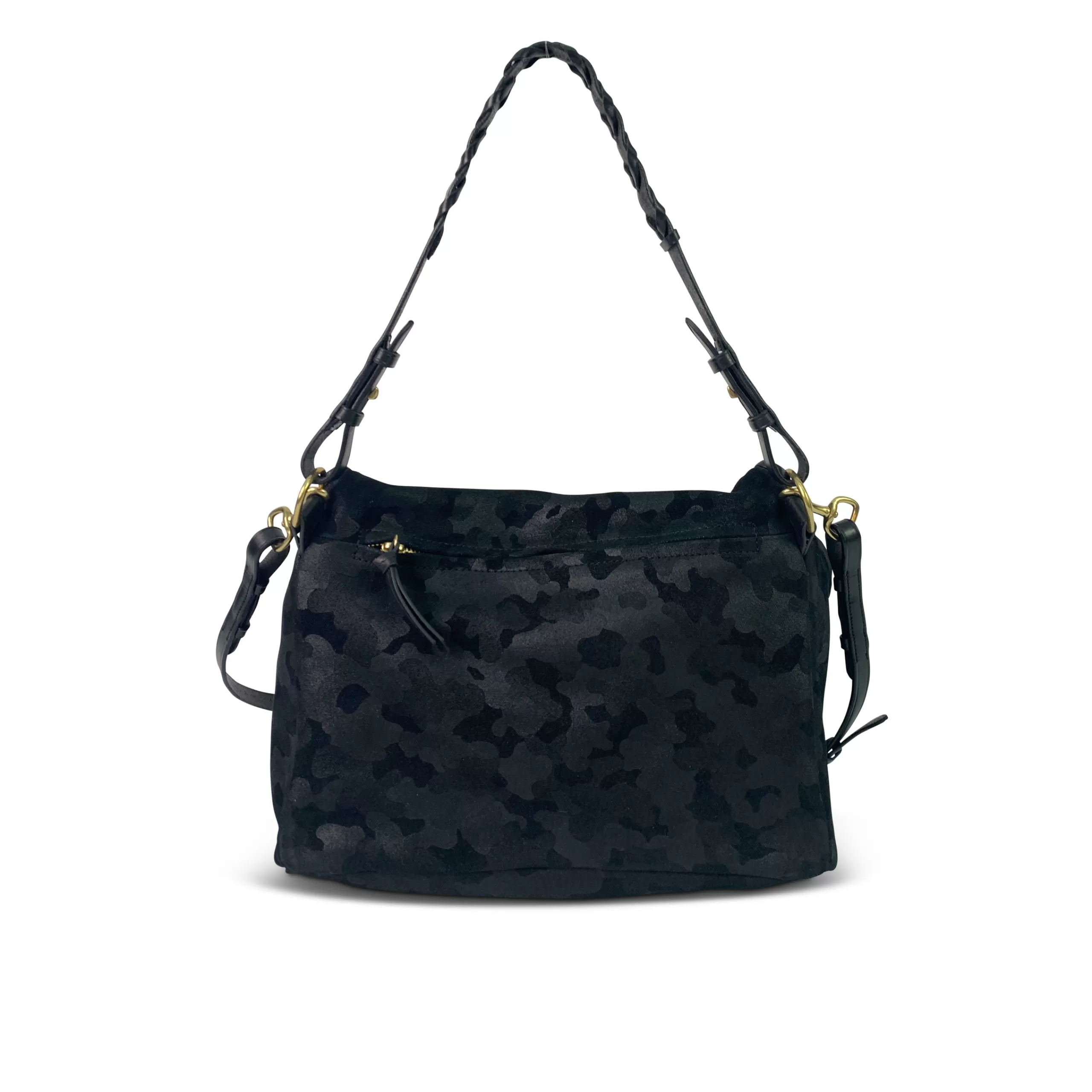 Kempton & Co Rough Night Black Camo Suede | Crossbody