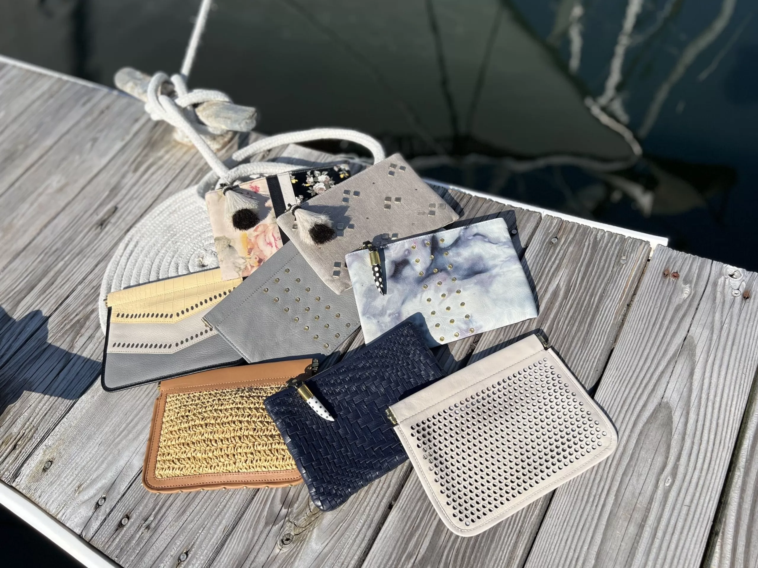 Kempton & Co Small Snap Raffia Pouch | Pouches & Clutches