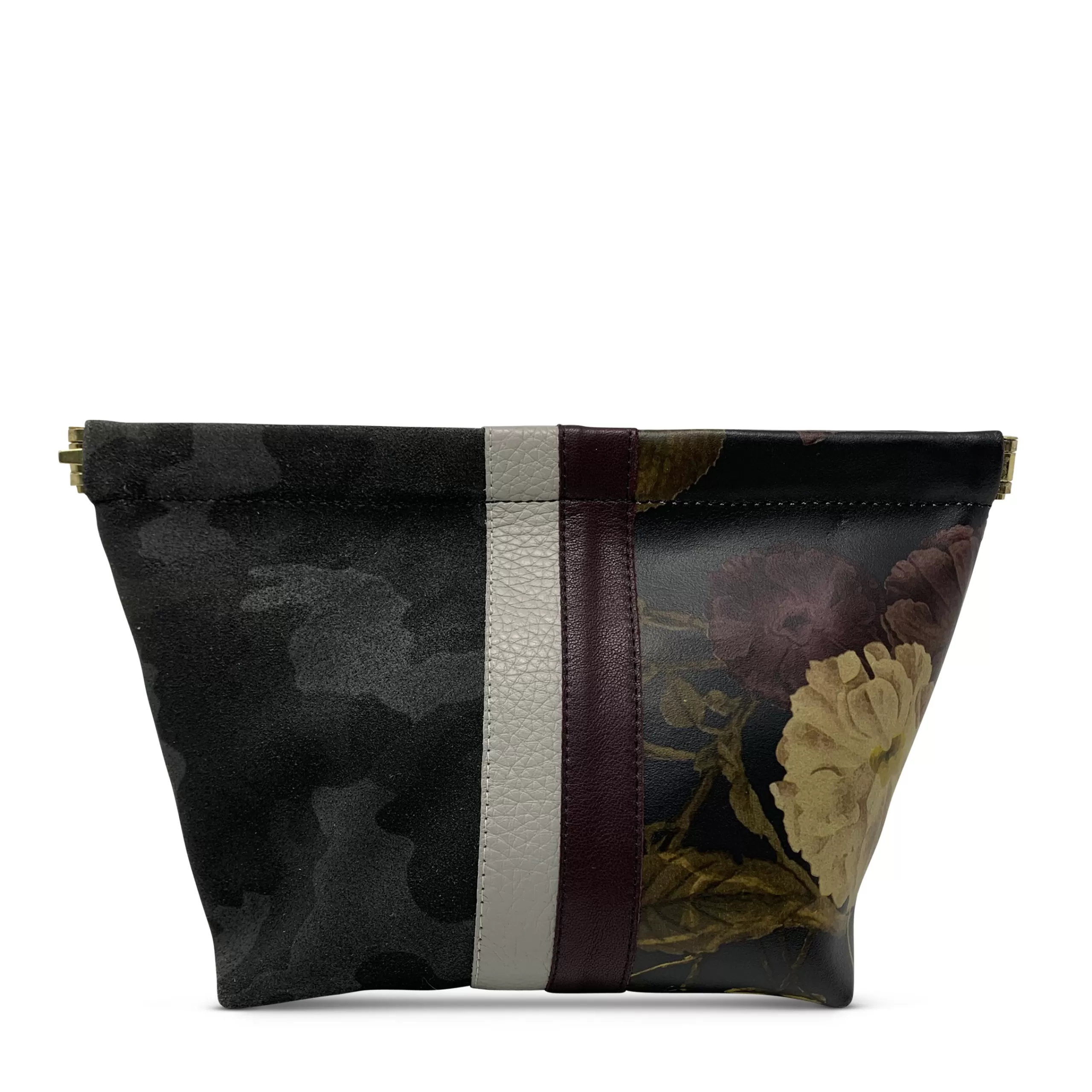 Kempton & Co Snap Makeup Bag - Black Peony & Camo | Cosmetic & Make Up Bags