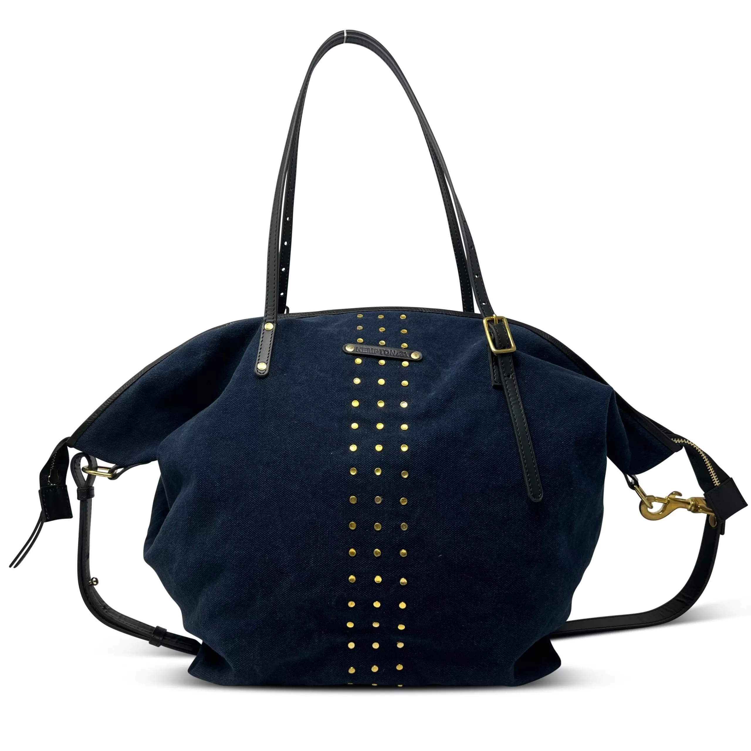 Kempton & Co Washed Navy Canvas Crossbody Bag | Large Bags