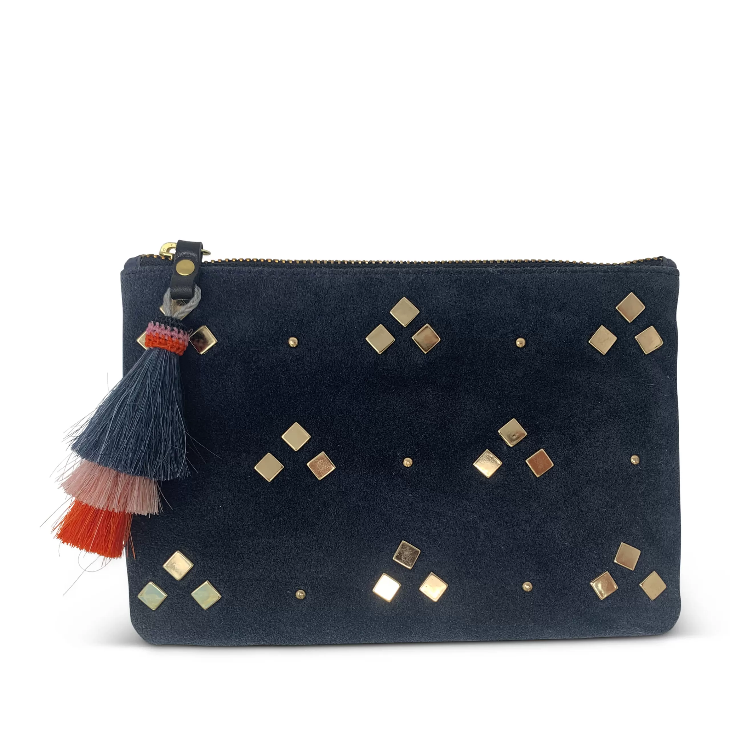 Kempton & Co Washed Navy Stud Small Pouch | New Pouches & Clutches