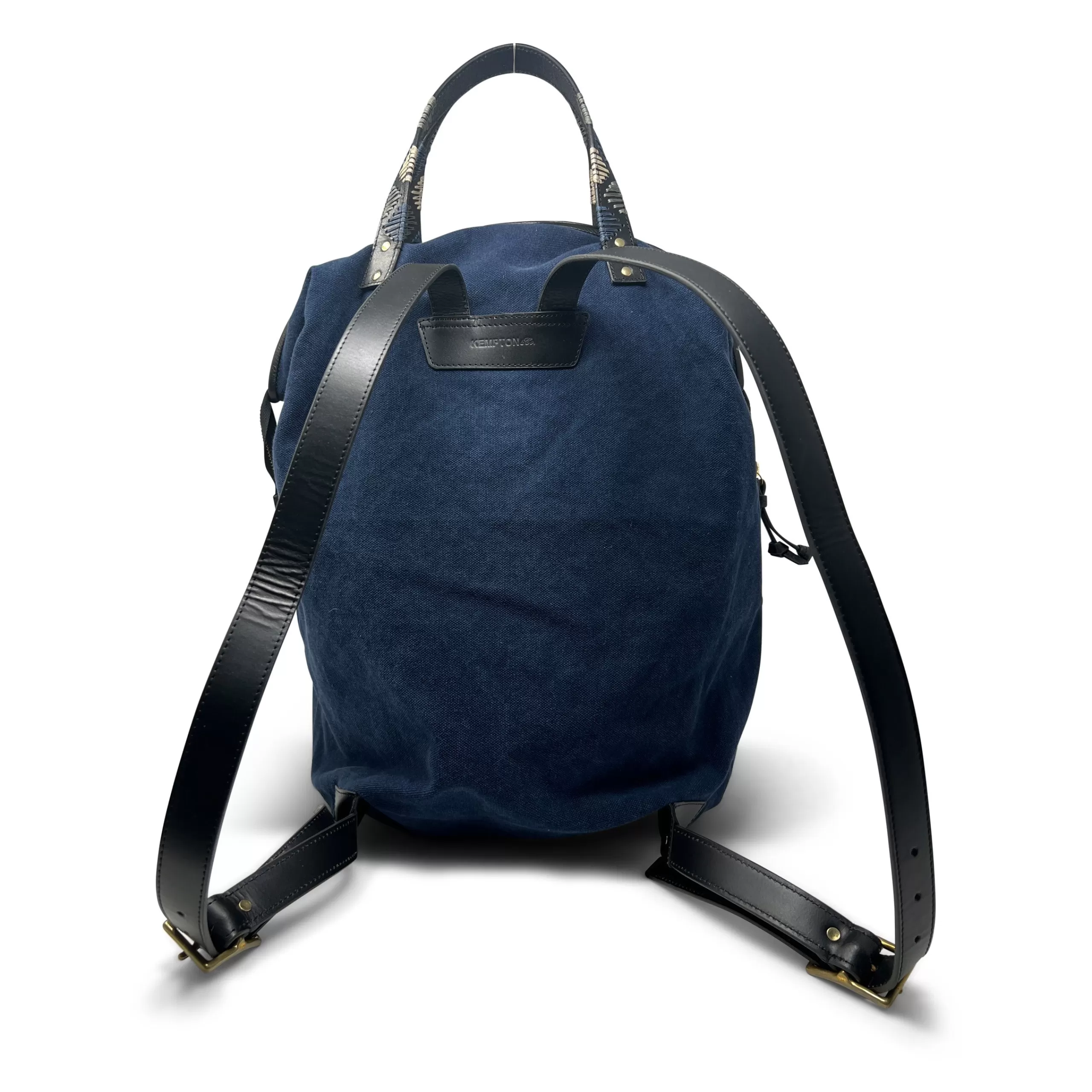 Kempton & Co Washed Navy Studded Backpack | Large Bags