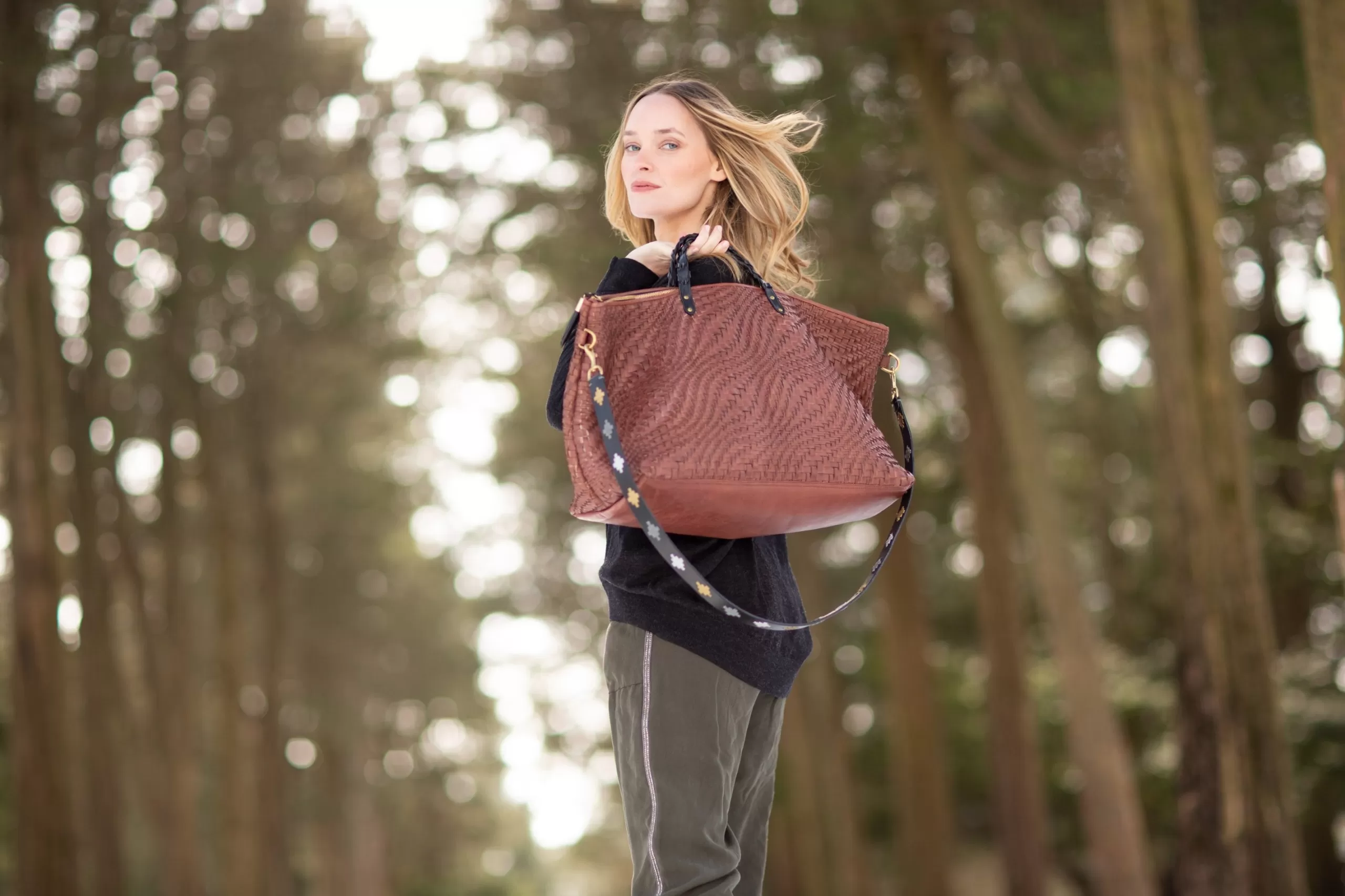 Kempton & Co Woodleigh Holdall Cocoa Weave | Travel Bags