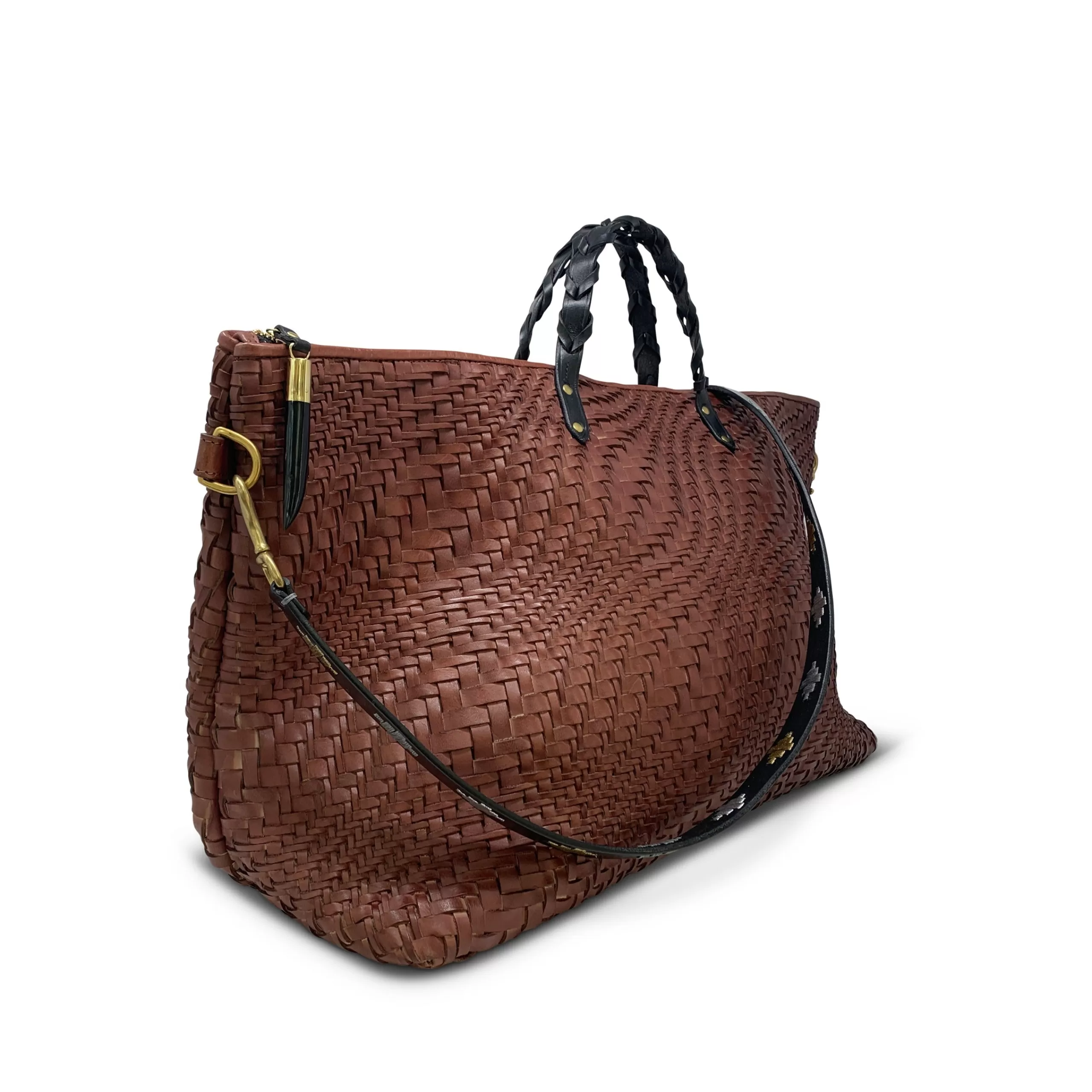 Kempton & Co Woodleigh Holdall Cocoa Weave | Crossbody