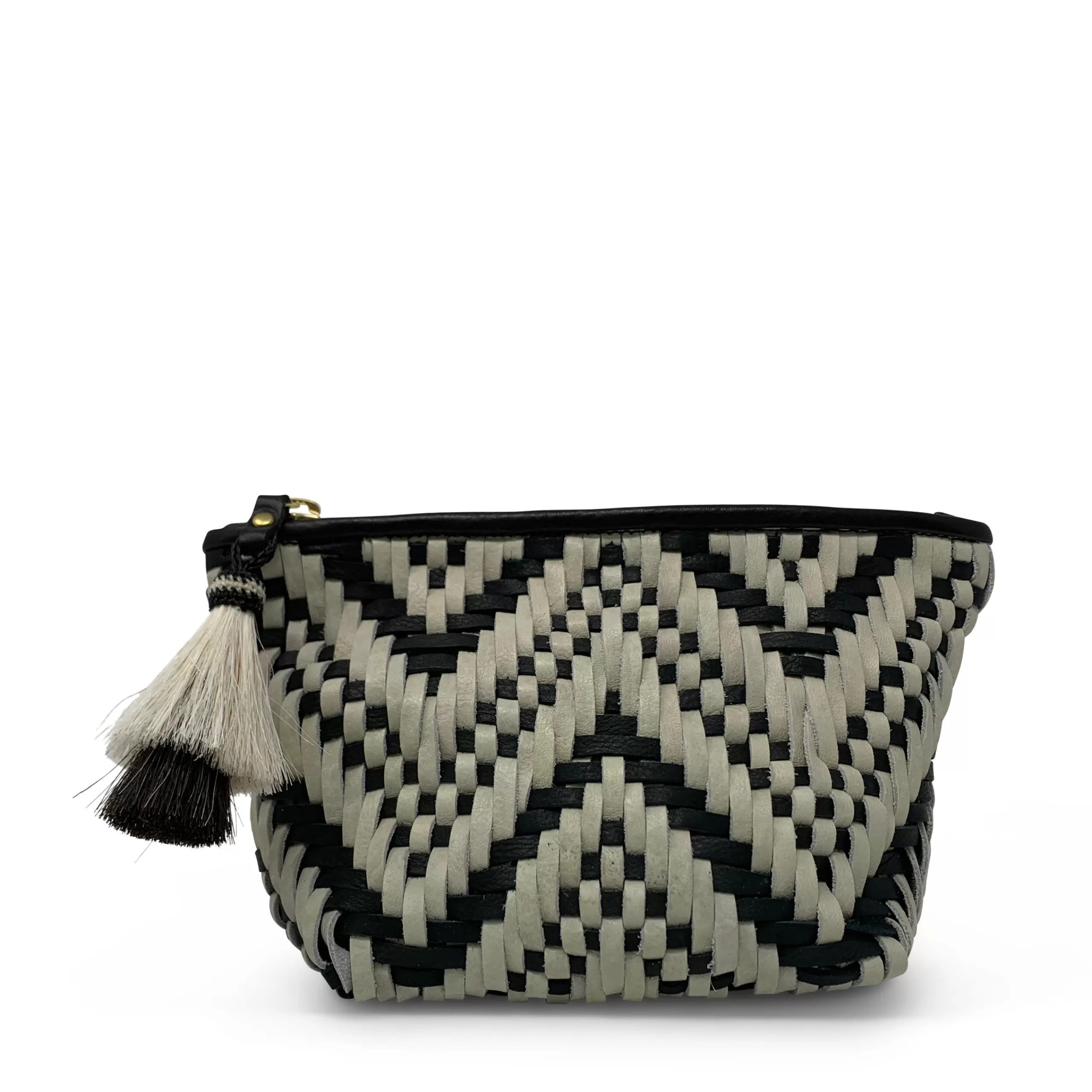 Kempton & Co Woven Black And White Cosmetic Bag | Cosmetic & Make Up Bags