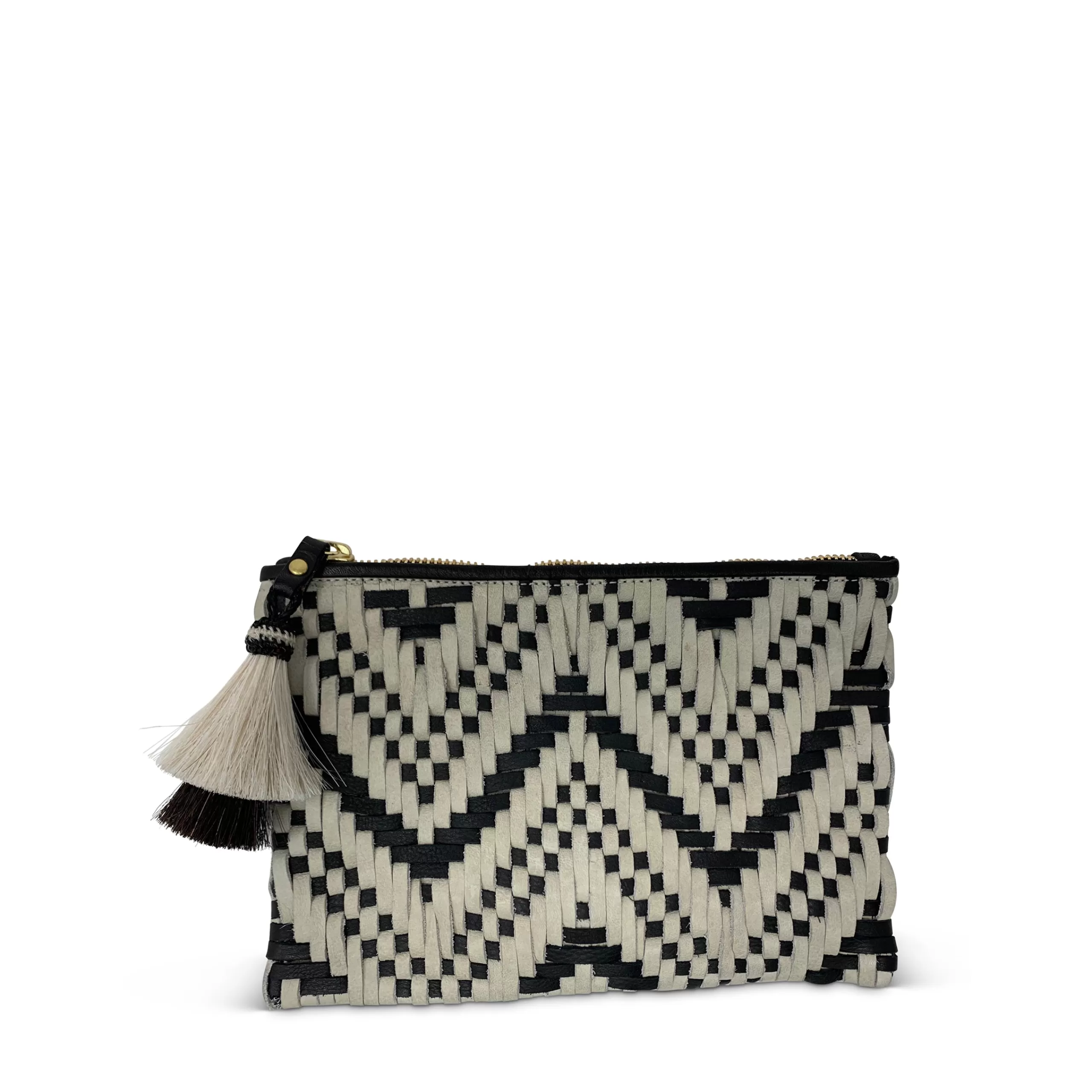 Kempton & Co Woven B&W Small Pouch | Pouches & Clutches