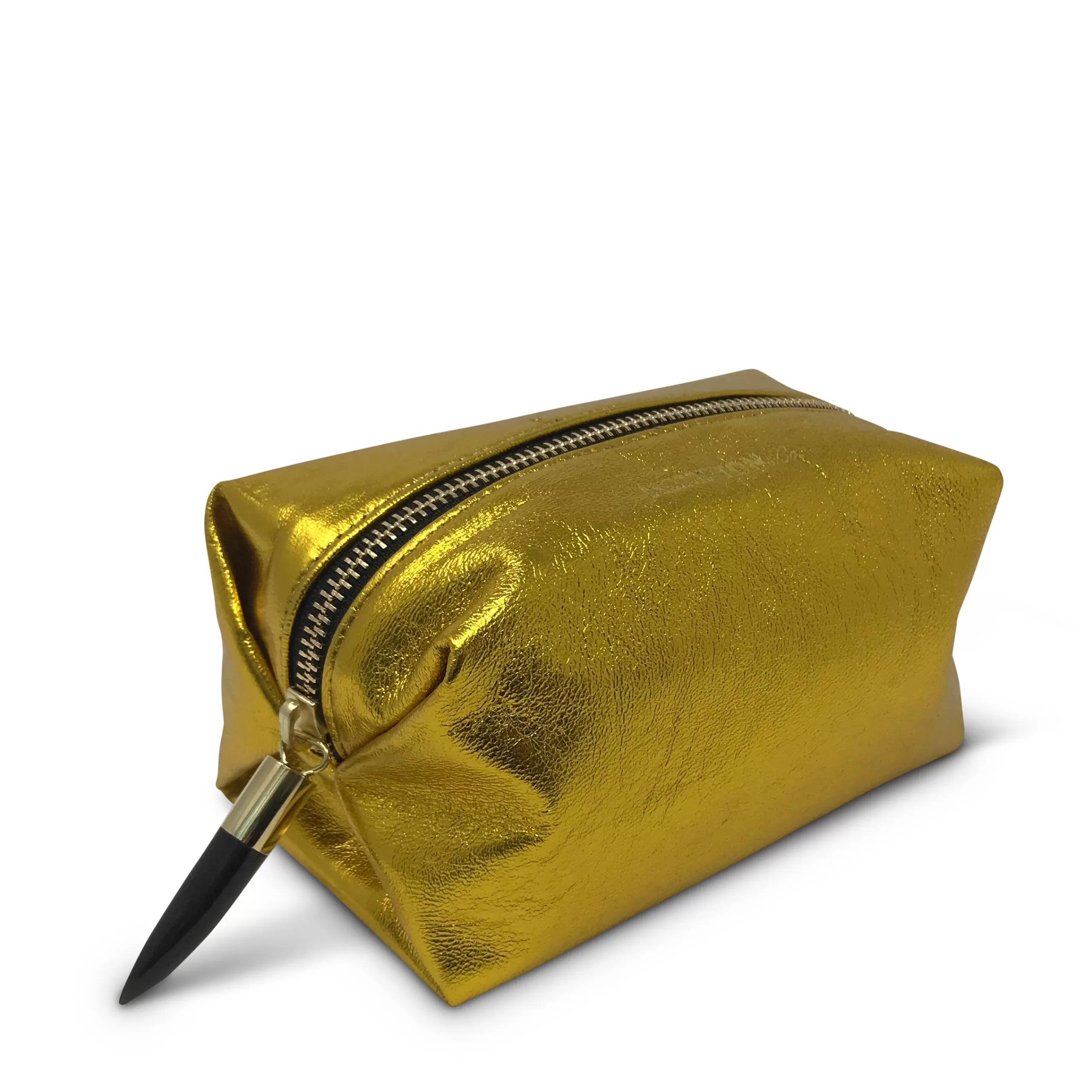 Kempton & Co Yellow Foil Lambskin Cosmetic Case | Pouches & Clutches