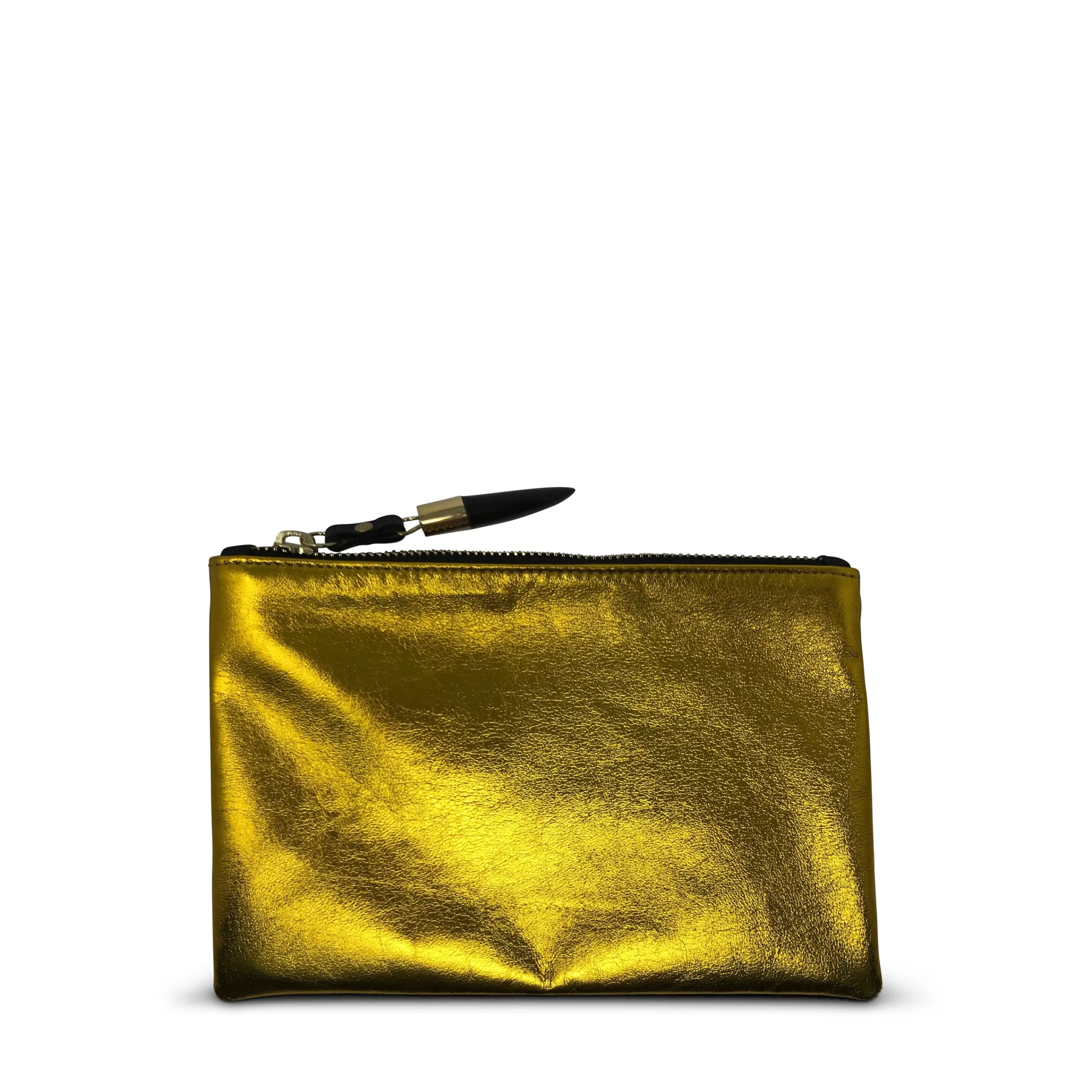 Kempton & Co Yellow Foil Lambskin Small Pouch | Pouches & Clutches